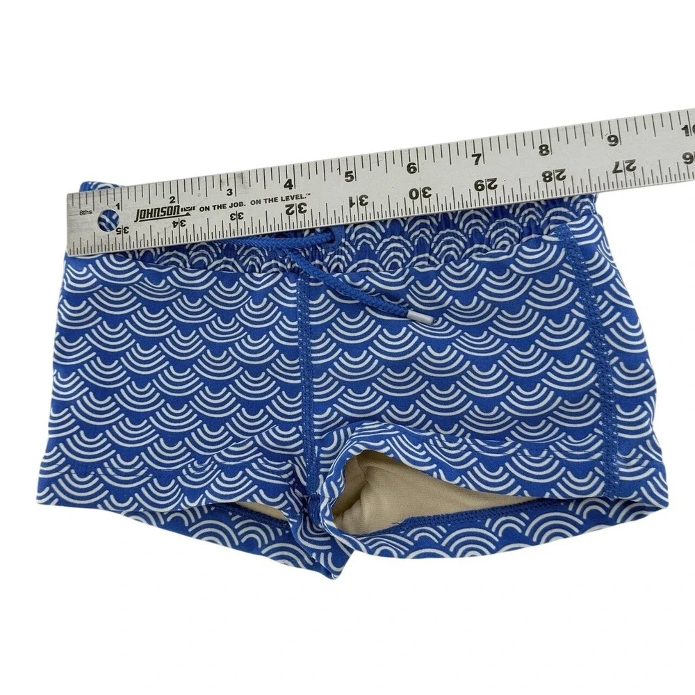 Tea Collection Geometric Blue &‎ White Swim Bottoms Size 2
